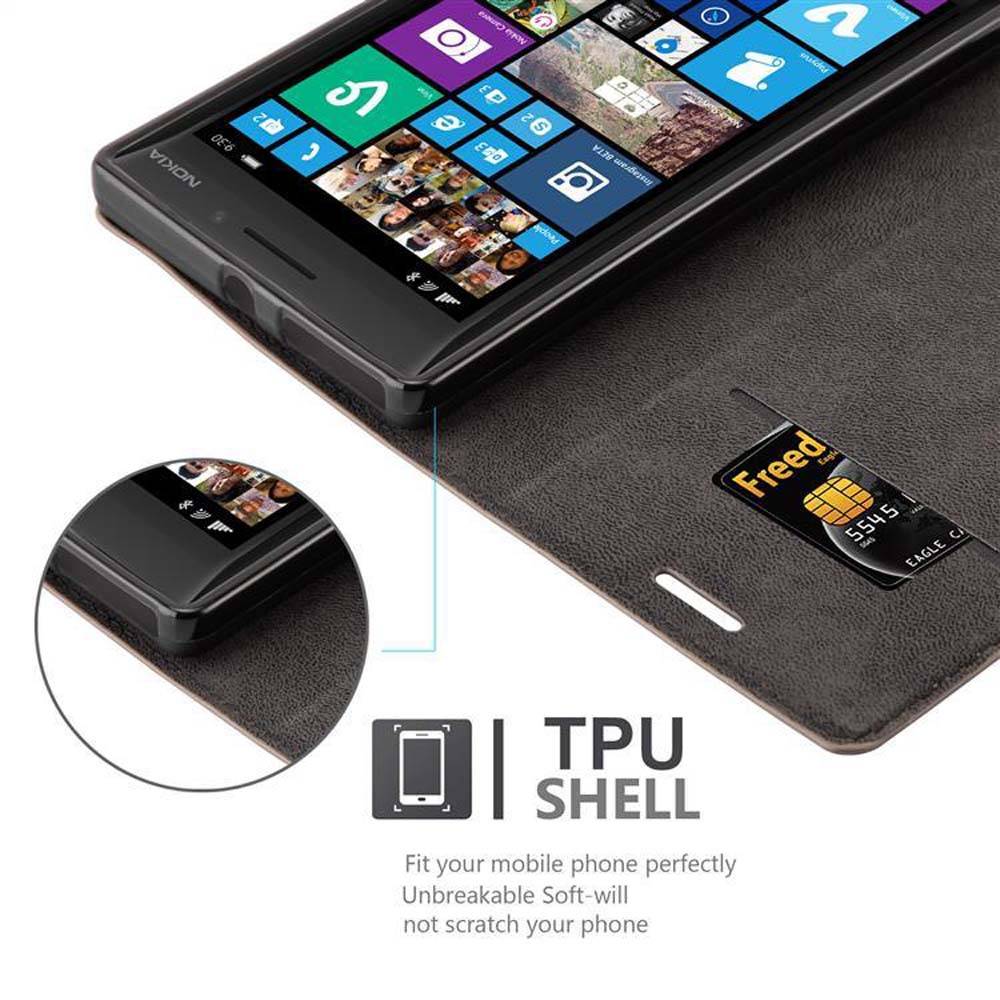 Cadorabo Hülle für Nokia Lumia 929 / 930 Schutz Hülle in Braun Handyhülle Etui Case Cover Magnetverschluss