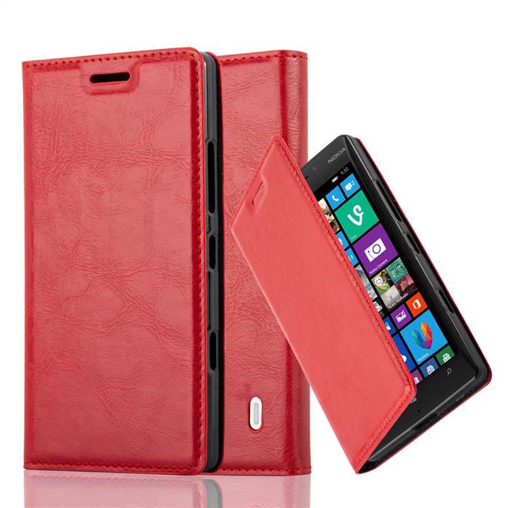Cadorabo Hülle für Nokia Lumia 929 / 930 Schutz Hülle in Rot Handyhülle Etui Case Cover Magnetverschluss