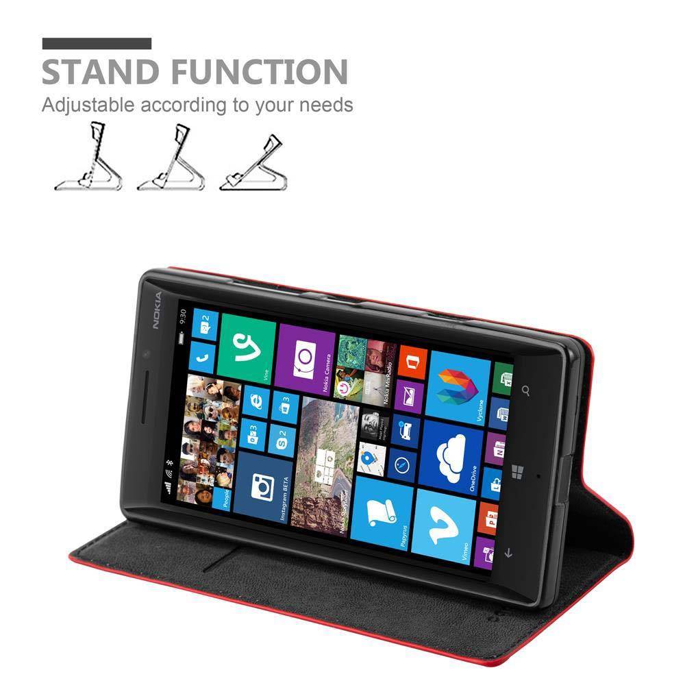 Cadorabo Hülle für Nokia Lumia 929 / 930 Schutz Hülle in Rot Handyhülle Etui Case Cover Magnetverschluss