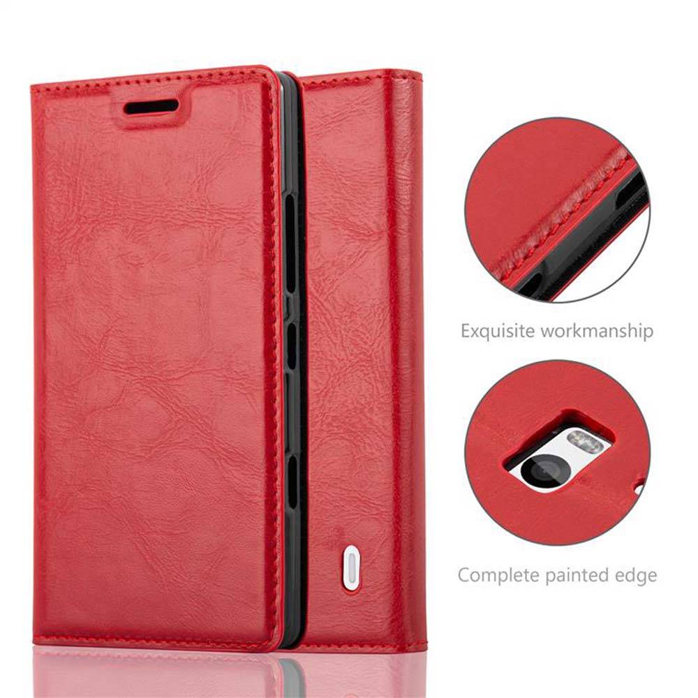 Cadorabo Hülle für Nokia Lumia 929 / 930 Schutz Hülle in Rot Handyhülle Etui Case Cover Magnetverschluss