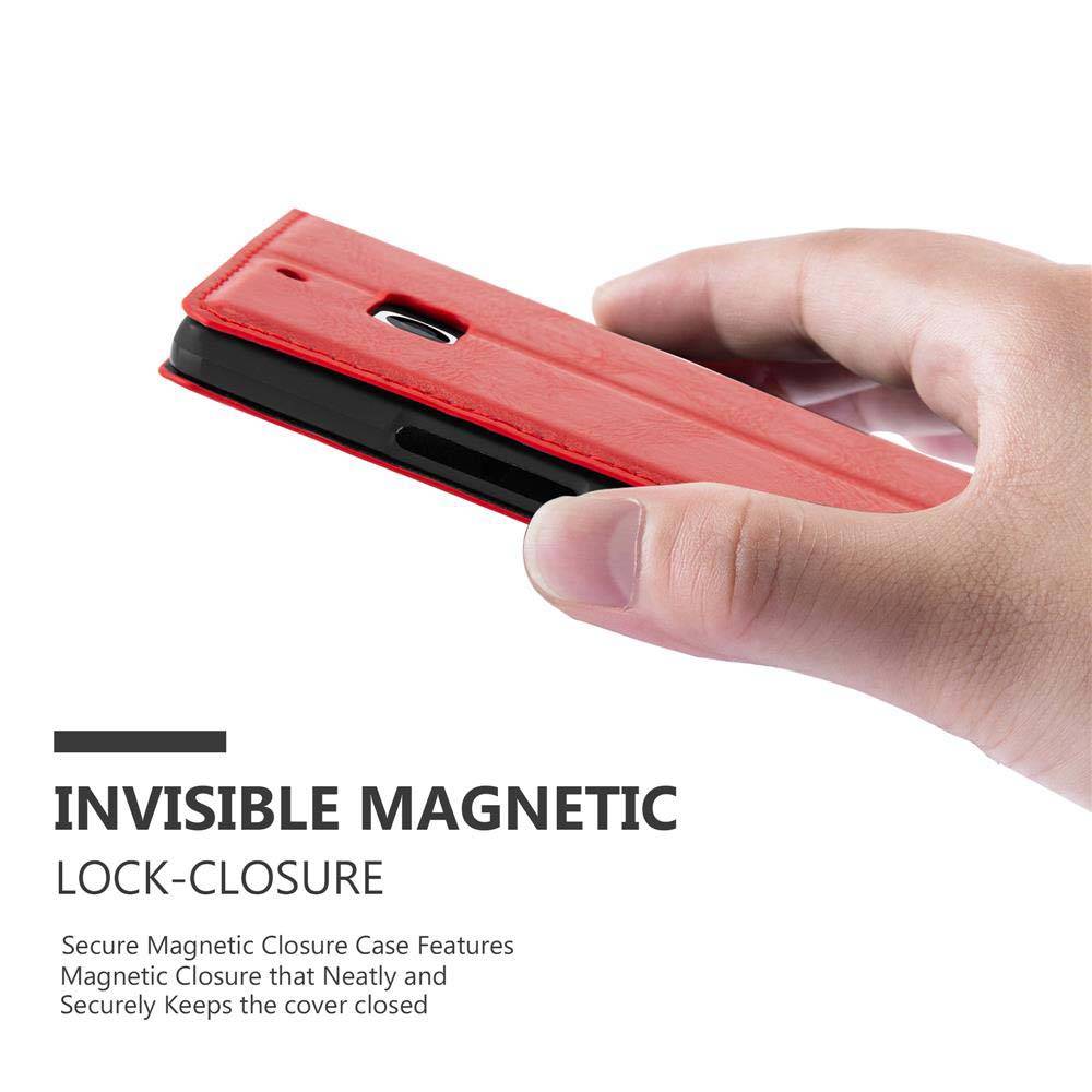 Cadorabo Hülle für Nokia Lumia 929 / 930 Schutz Hülle in Rot Handyhülle Etui Case Cover Magnetverschluss