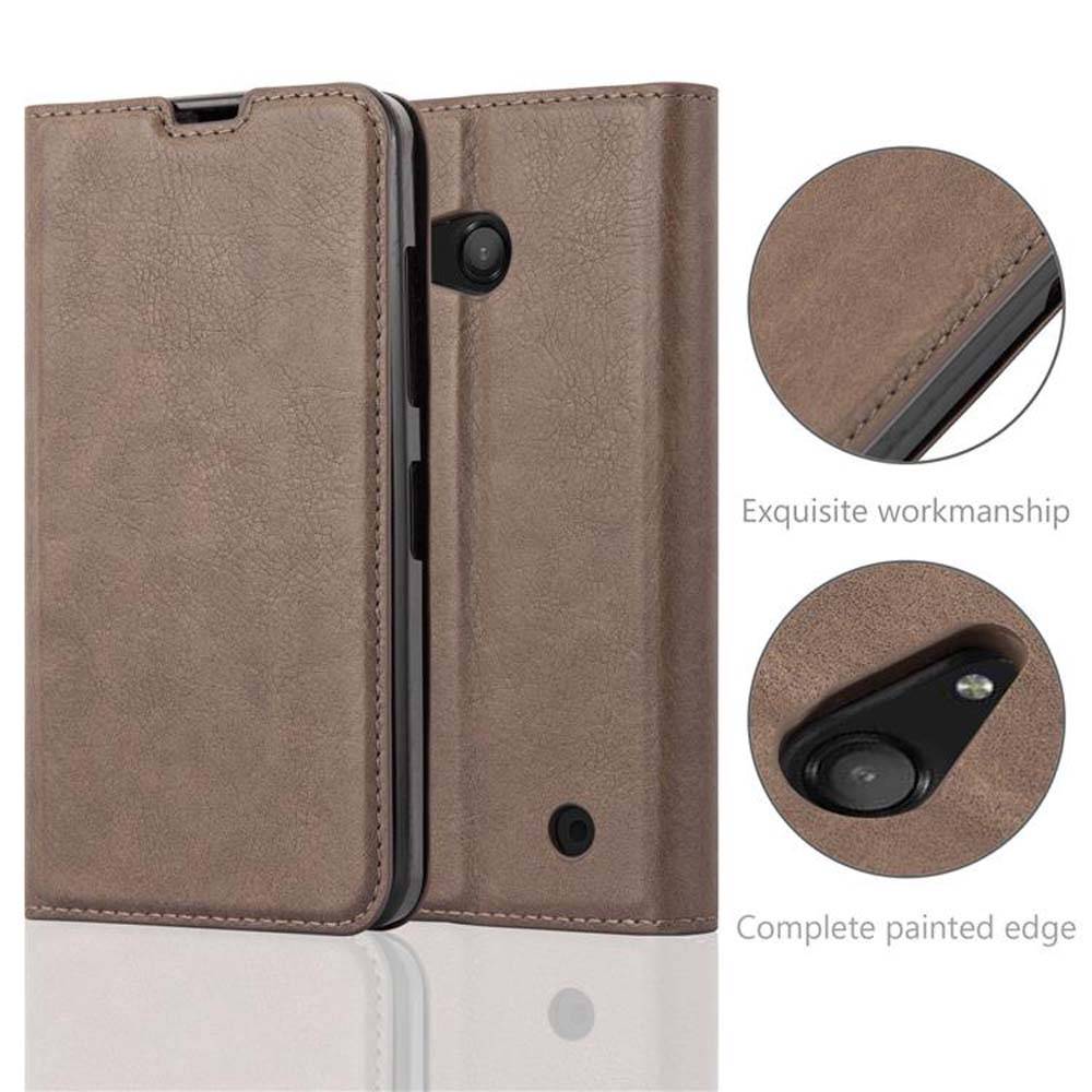 Cadorabo Hülle für Nokia Lumia 550 Schutz Hülle in Braun Handyhülle Etui Case Cover Magnetverschluss