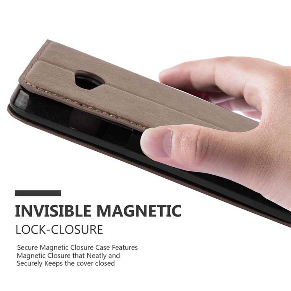 Cadorabo Hülle für Nokia Lumia 550 Schutz Hülle in Braun Handyhülle Etui Case Cover Magnetverschluss