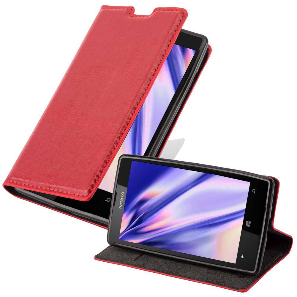 Cadorabo Hülle für Nokia Lumia 520 / 521 Schutz Hülle in Rot Handyhülle Etui Case Cover Magnetverschluss