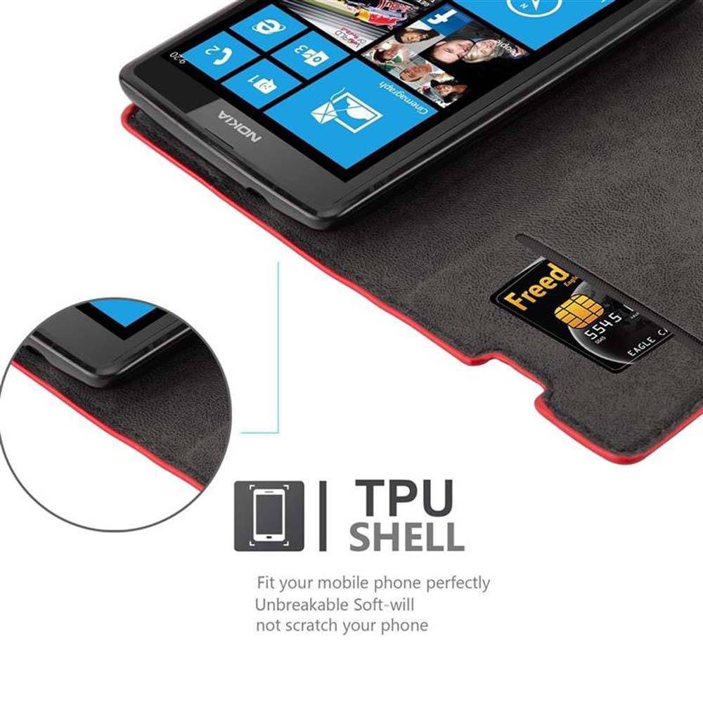 Cadorabo Hülle für Nokia Lumia 520 / 521 Schutz Hülle in Rot Handyhülle Etui Case Cover Magnetverschluss