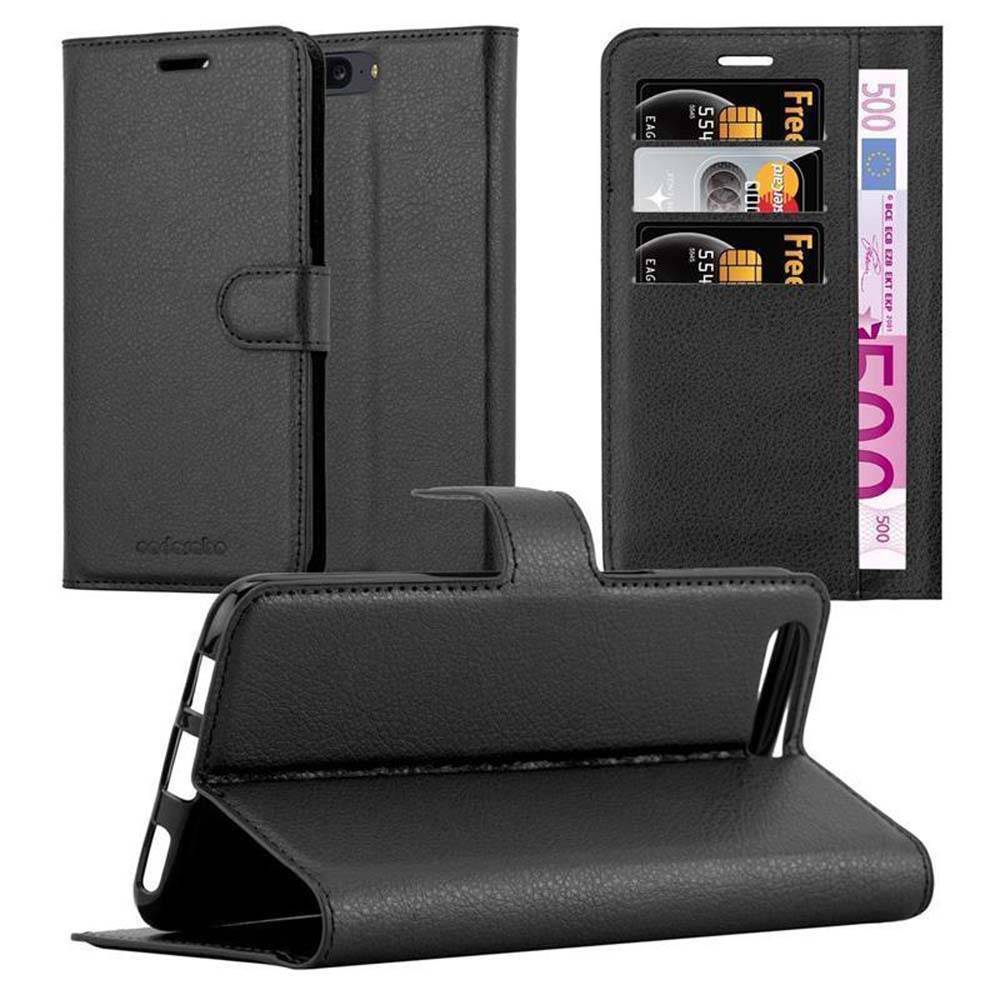Cadorabo Hülle für OnePlus 5 Schutz Hülle in Schwarz Handyhülle Etui Case Cover Magnetverschluss