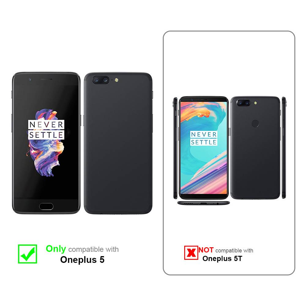 Cadorabo Hülle für OnePlus 5 Schutz Hülle in Schwarz Handyhülle Etui Case Cover Magnetverschluss
