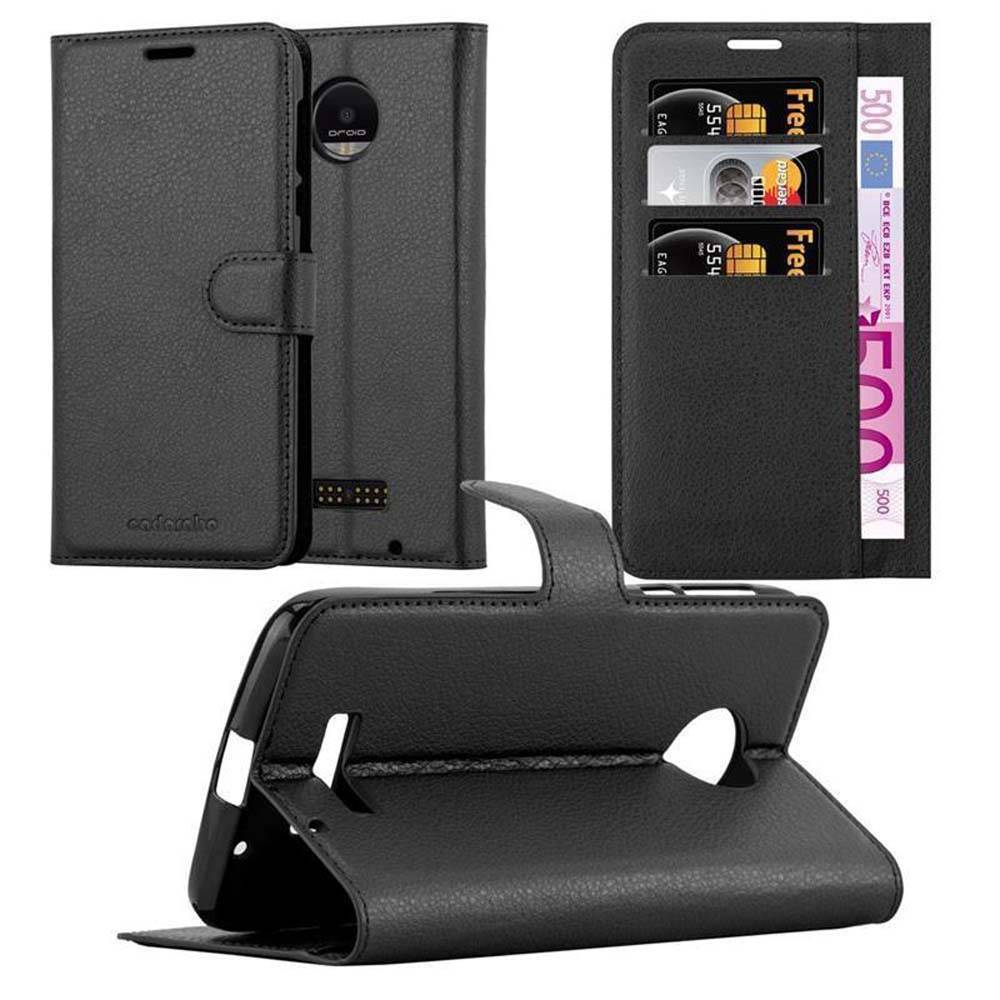 Cadorabo Hülle für Motorola MOTO Z FORCE Schutz Hülle in Schwarz Handyhülle Etui Case Cover Magnetverschluss