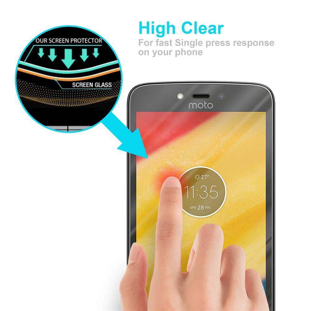 Cadorabo Panzer Folie für Motorola MOTO C Schutzfolie in Transparent Gehärtetes Tempered Display-Schutzglas