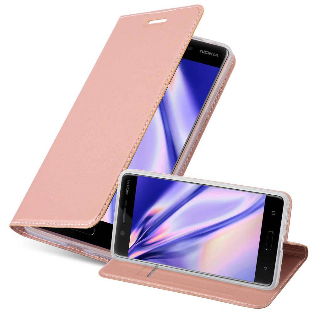 Cadorabo Handyhülle für Nokia 5 2017 Schutz Hülle in Rosa Cover Etui Book Case Booklet
