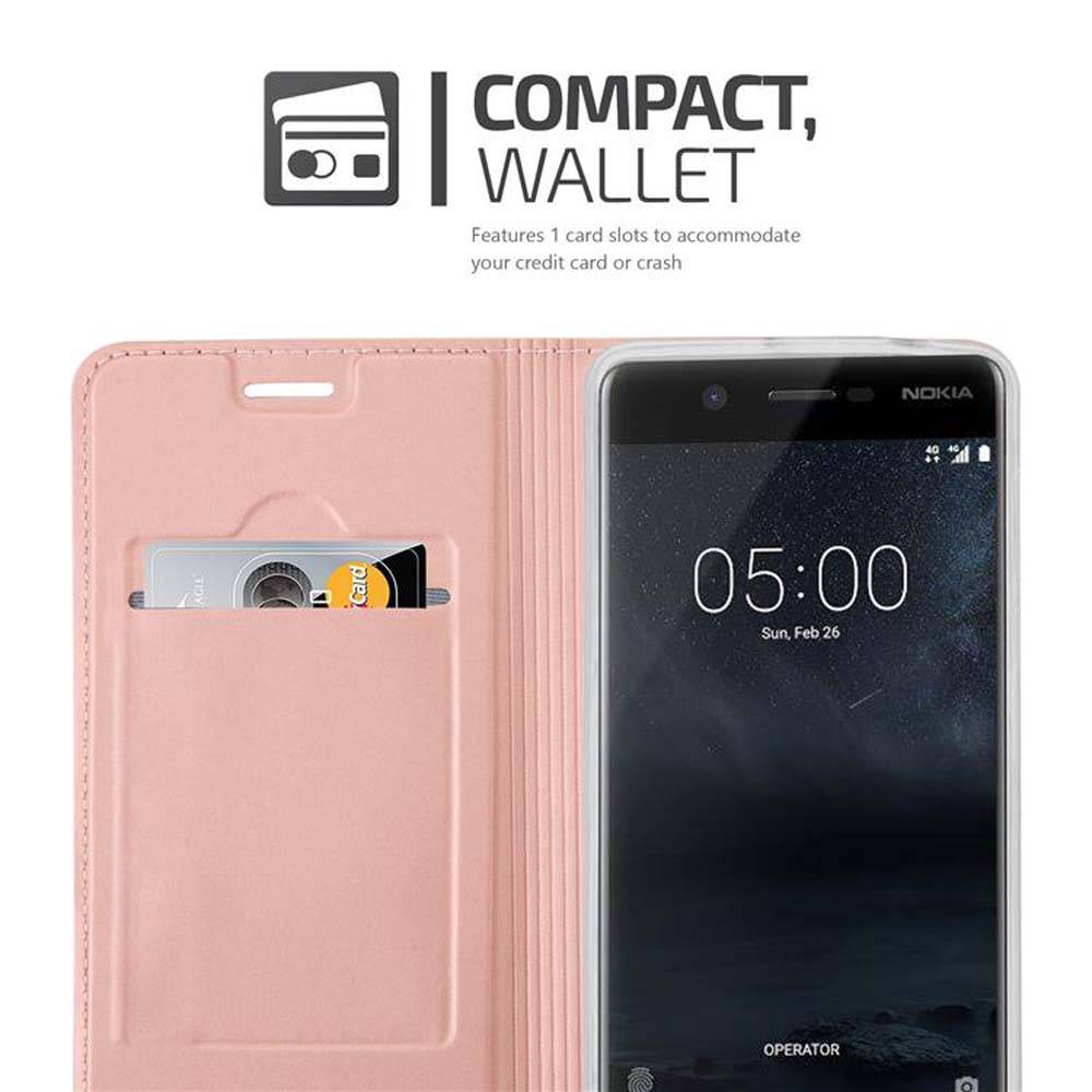 Cadorabo Handyhülle für Nokia 5 2017 Schutz Hülle in Rosa Cover Etui Book Case Booklet