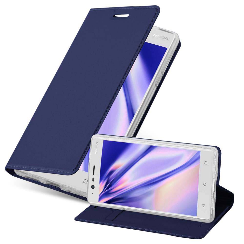 Cadorabo Handyhülle für Nokia 3 2017 Schutz Hülle in Blau Cover Etui Book Case Booklet