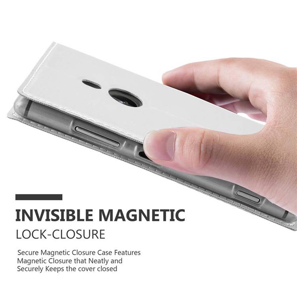 Cadorabo Handyhülle für Nokia Lumia 925 Schutz Hülle in Silber Cover Etui Book Case Booklet