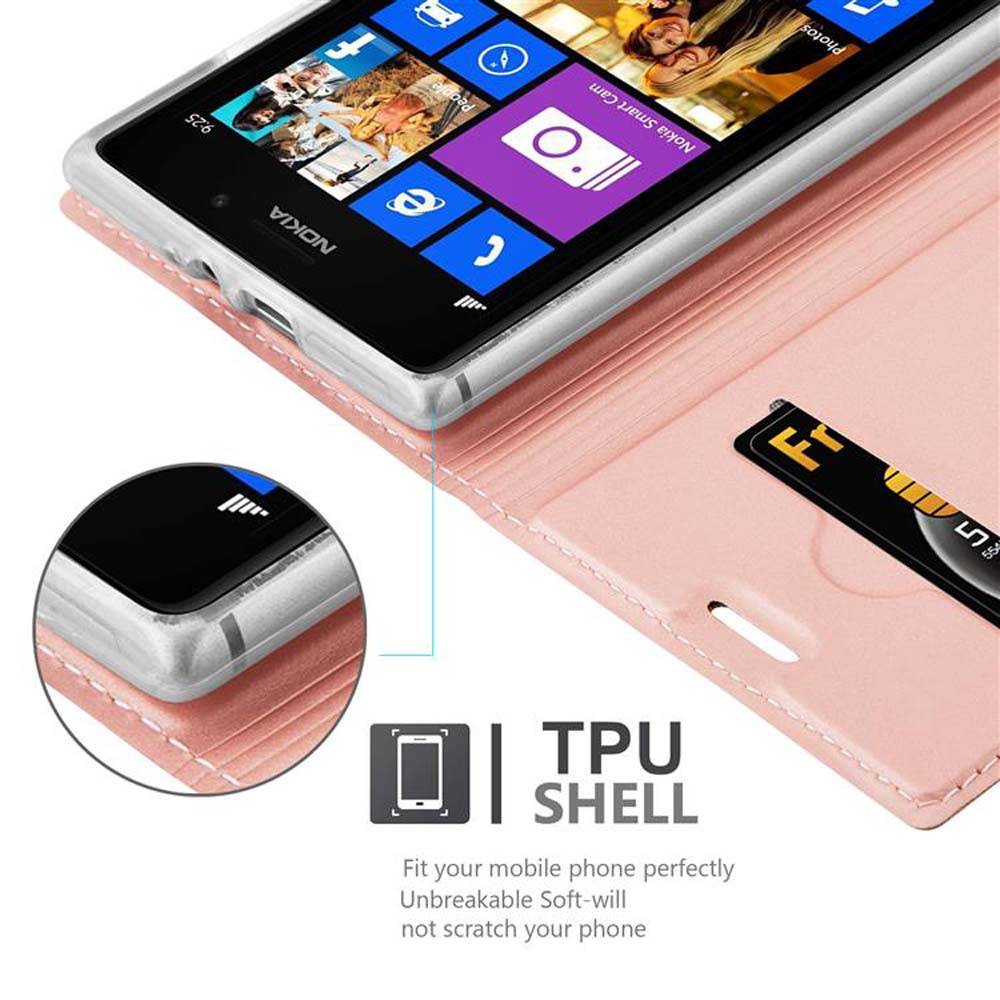 Cadorabo Handyhülle für Nokia Lumia 925 Schutz Hülle in Rosa Cover Etui Book Case Booklet