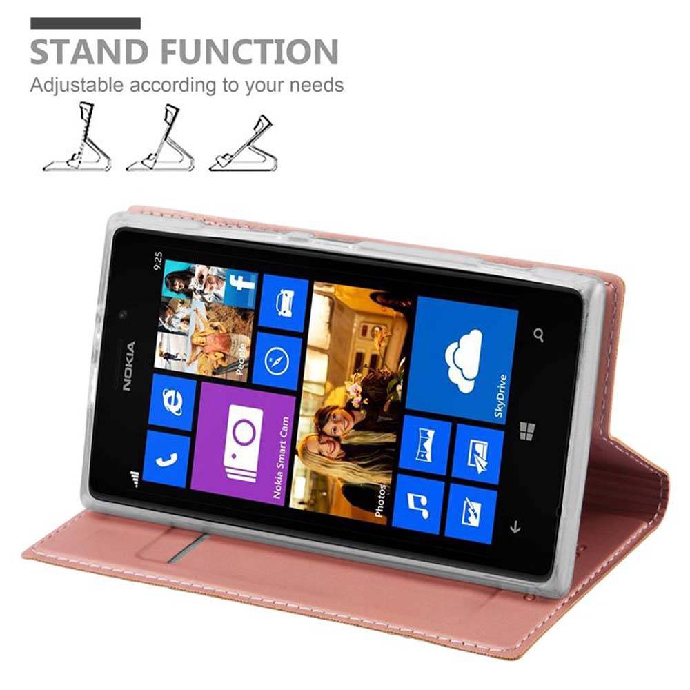 Cadorabo Handyhülle für Nokia Lumia 925 Schutz Hülle in Rosa Cover Etui Book Case Booklet