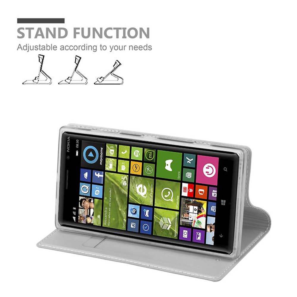 Cadorabo Handyhülle für Nokia Lumia 830 Schutz Hülle in Silber Cover Etui Book Case Booklet