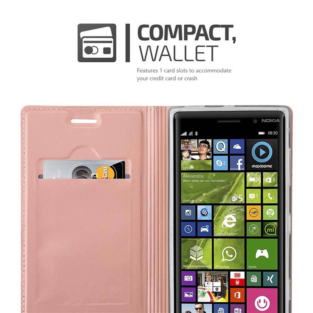 Cadorabo Handyhülle für Nokia Lumia 830 Schutz Hülle in Rosa Cover Etui Book Case Booklet