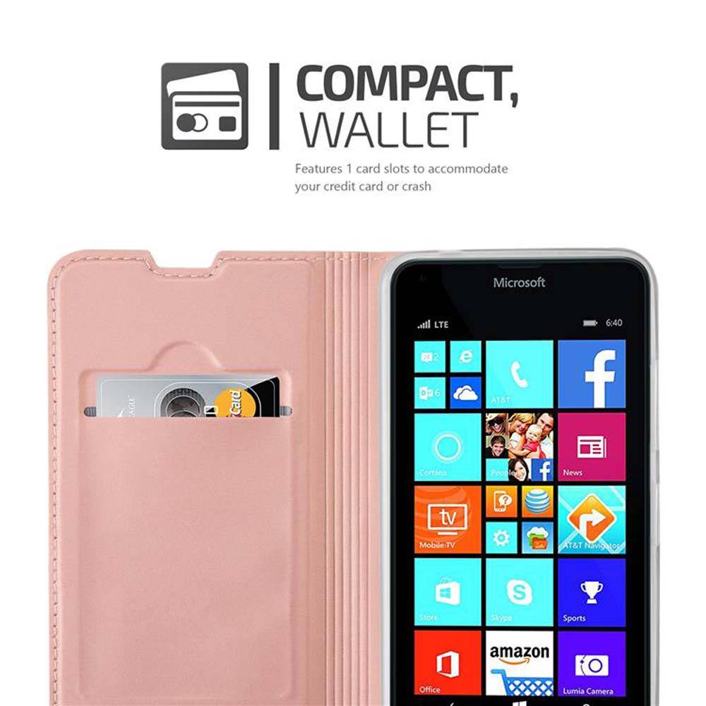 Cadorabo Handyhülle für Nokia Lumia 640 Schutz Hülle in Rosa Cover Etui Book Case Booklet