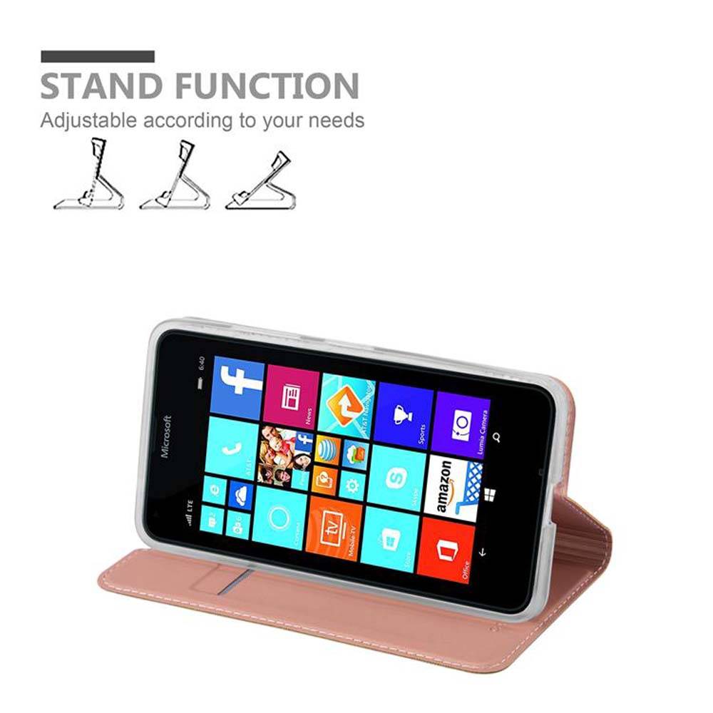 Cadorabo Handyhülle für Nokia Lumia 640 Schutz Hülle in Rosa Cover Etui Book Case Booklet