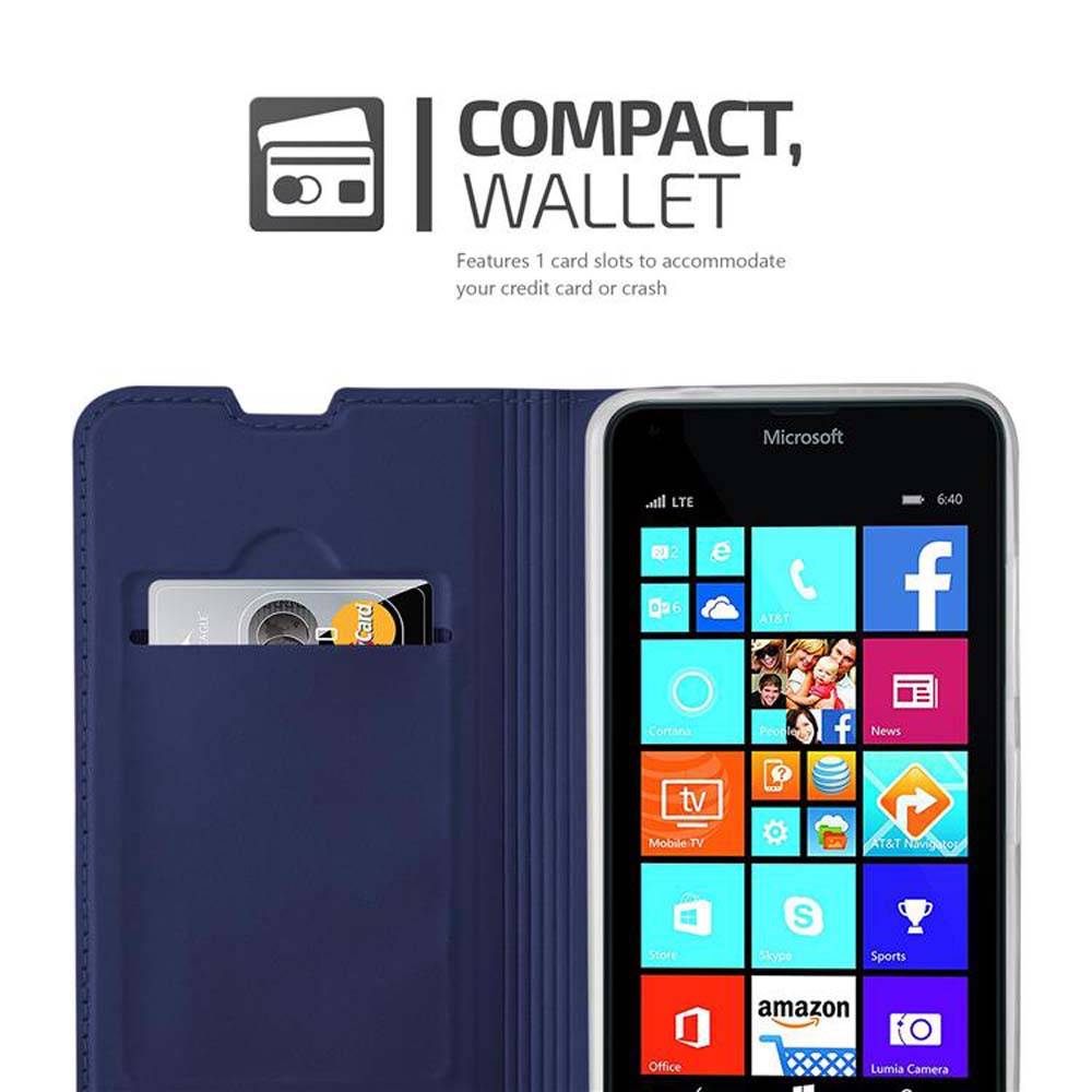 Cadorabo Handyhülle für Nokia Lumia 640 Schutz Hülle in Blau Cover Etui Book Case Booklet