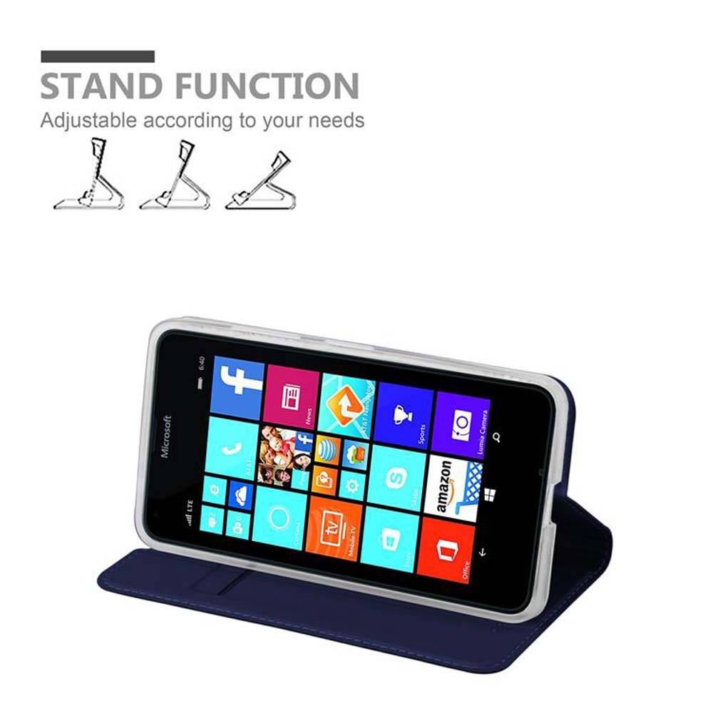 Cadorabo Handyhülle für Nokia Lumia 640 Schutz Hülle in Blau Cover Etui Book Case Booklet