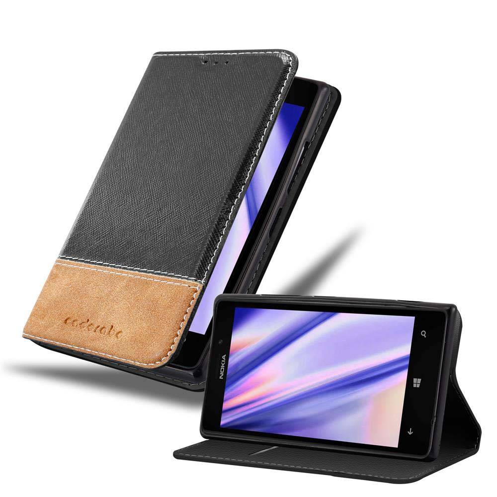 Cadorabo Hülle für Nokia Lumia 925 Schutzhülle in Schwarz SHandyhülle Book Case Etui Kunstleder