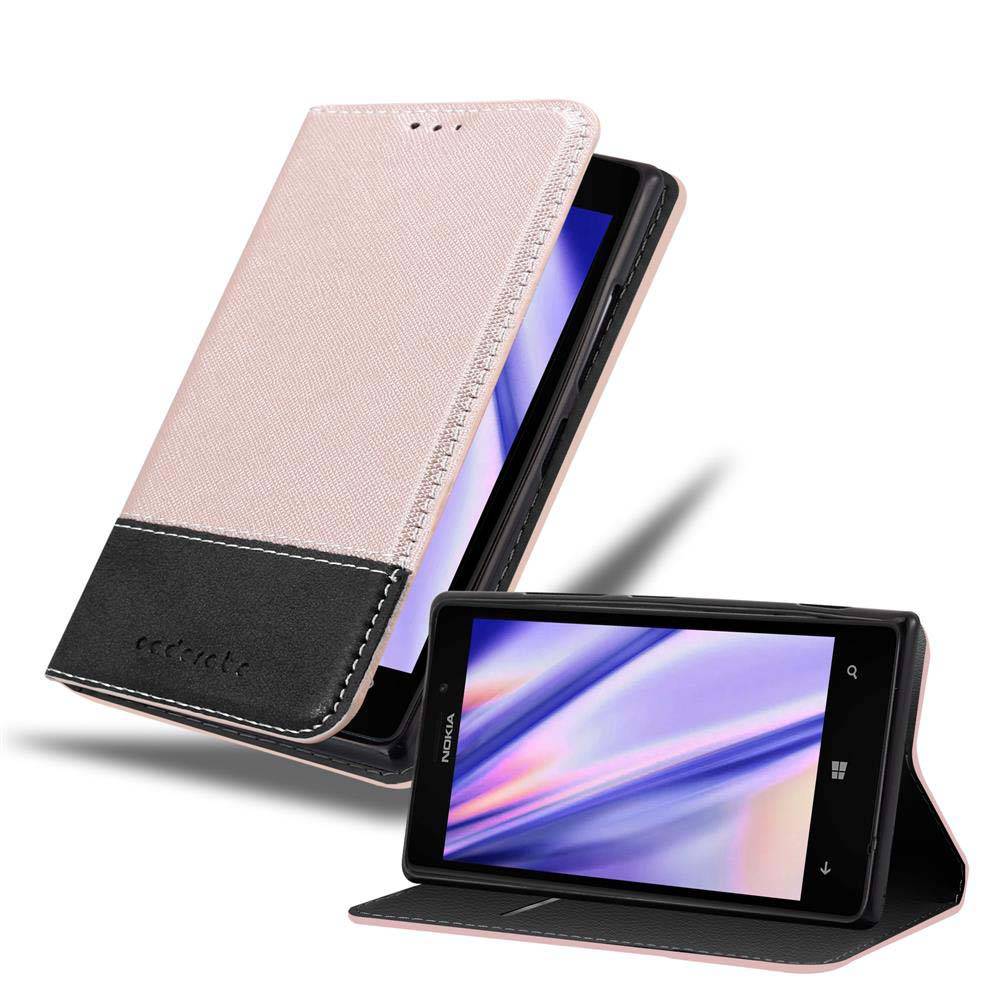 Cadorabo Hülle für Nokia Lumia 925 Schutzhülle in Rosa SHandyhülle Book Case Etui Kunstleder