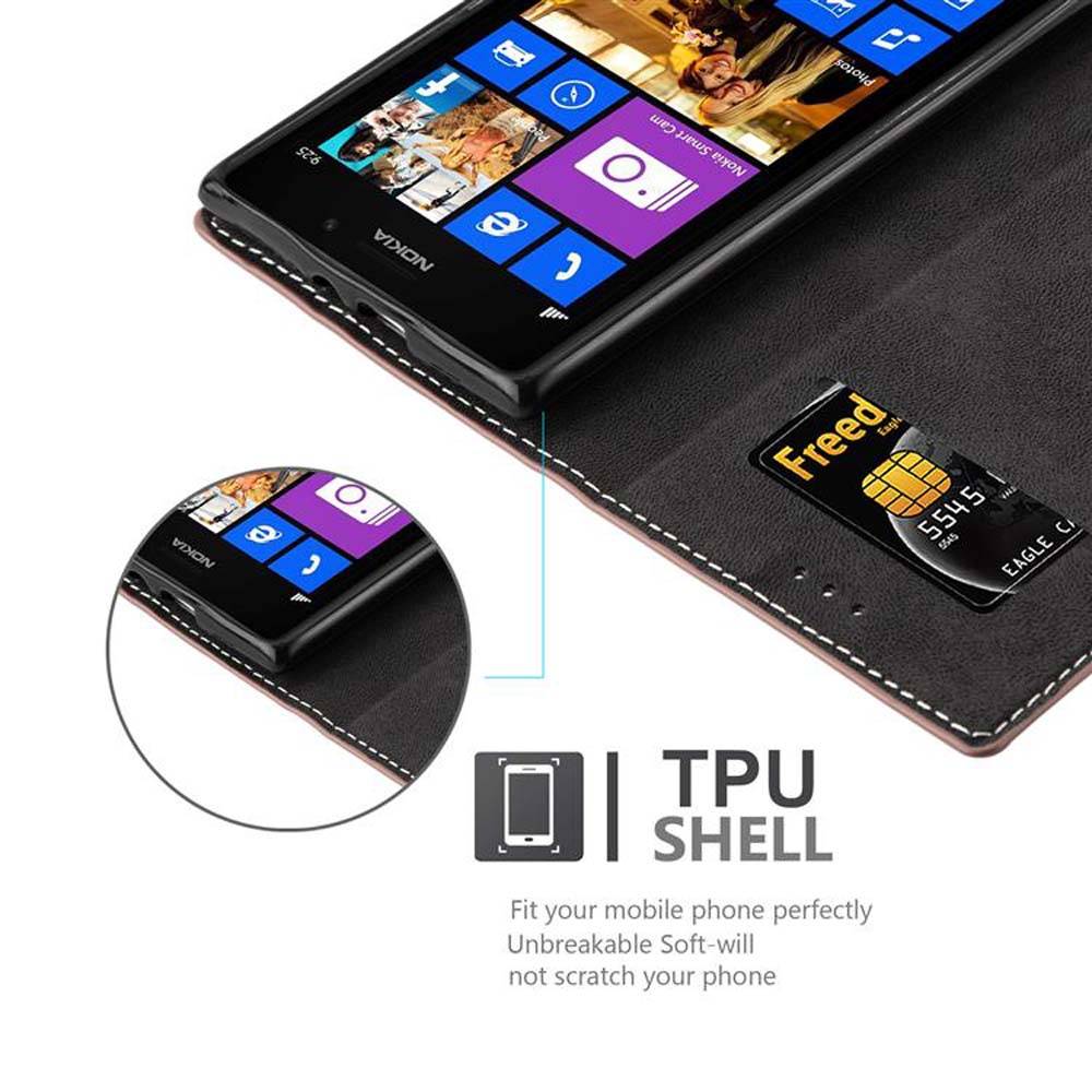 Cadorabo Hülle für Nokia Lumia 925 Schutzhülle in Rosa SHandyhülle Book Case Etui Kunstleder