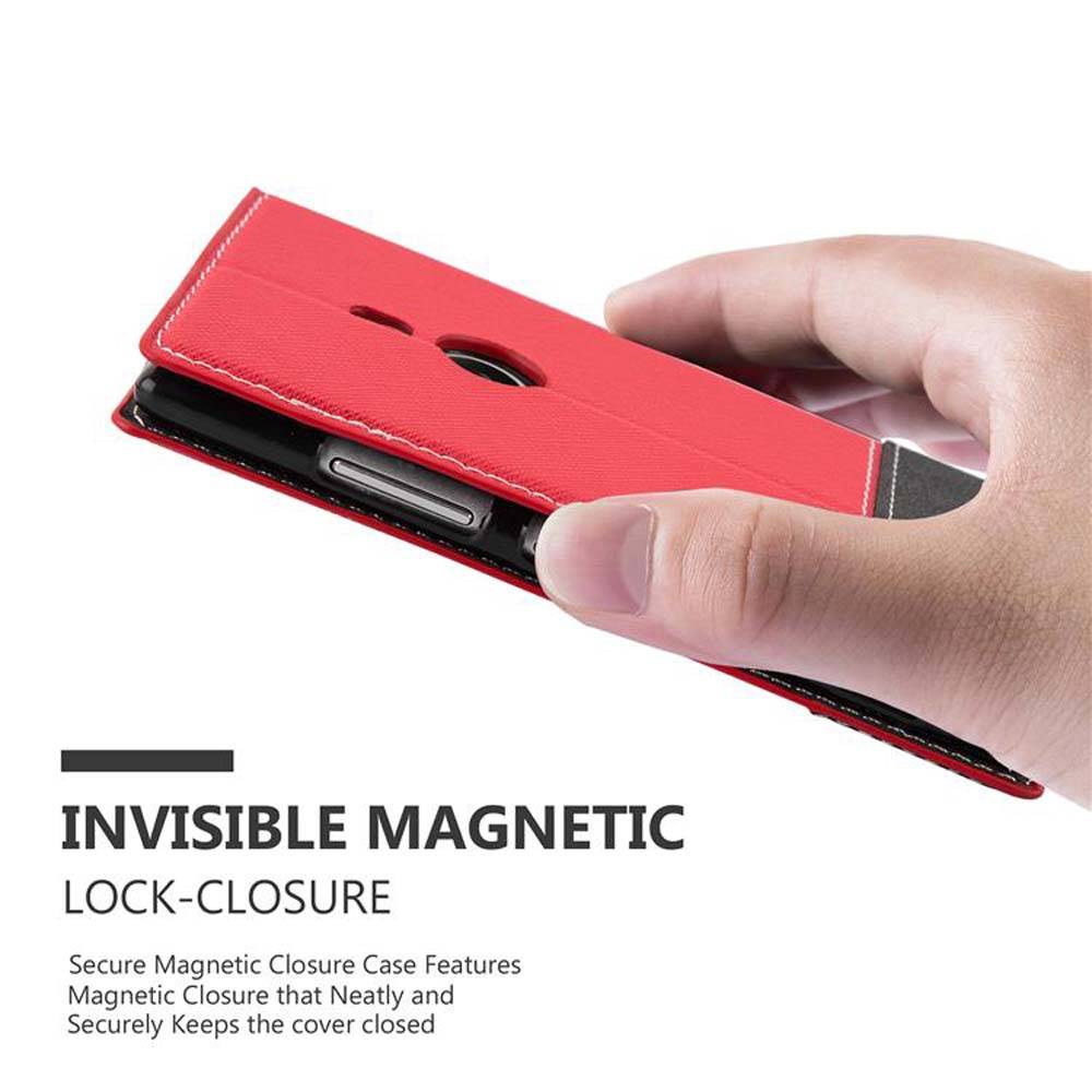 Cadorabo Hülle für Nokia Lumia 925 Schutzhülle in Rot SHandyhülle Book Case Etui Kunstleder