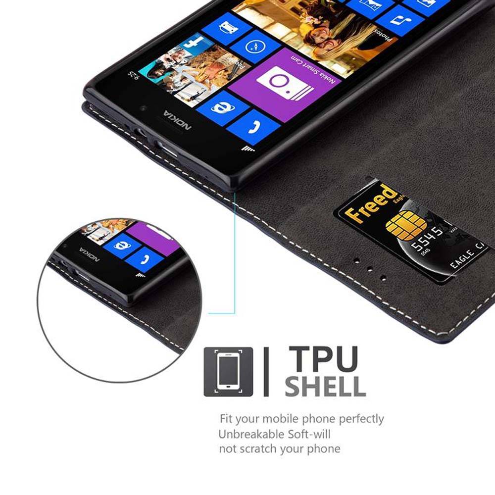Cadorabo Hülle für Nokia Lumia 925 Schutzhülle in Blau SHandyhülle Book Case Etui Kunstleder