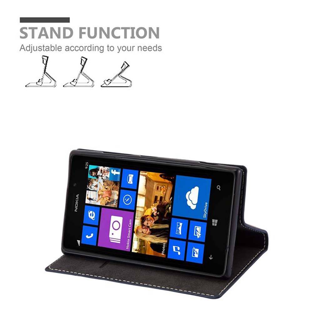 Cadorabo Hülle für Nokia Lumia 925 Schutzhülle in Blau SHandyhülle Book Case Etui Kunstleder