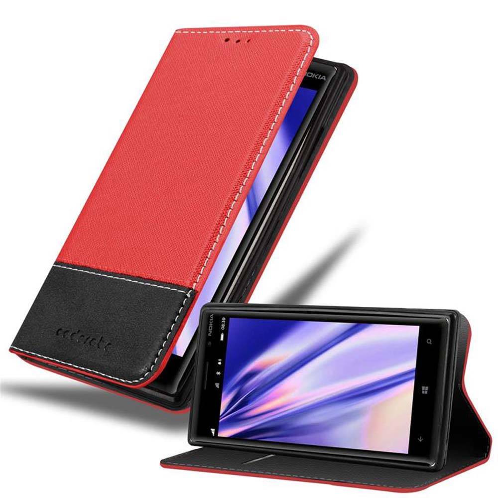 Cadorabo Hülle für Nokia Lumia 830 Schutzhülle in Rot SHandyhülle Book Case Etui Kunstleder