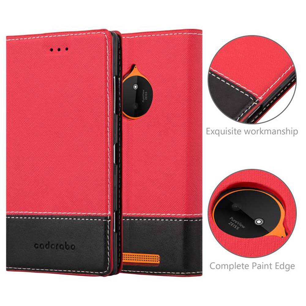 Cadorabo Hülle für Nokia Lumia 830 Schutzhülle in Rot SHandyhülle Book Case Etui Kunstleder