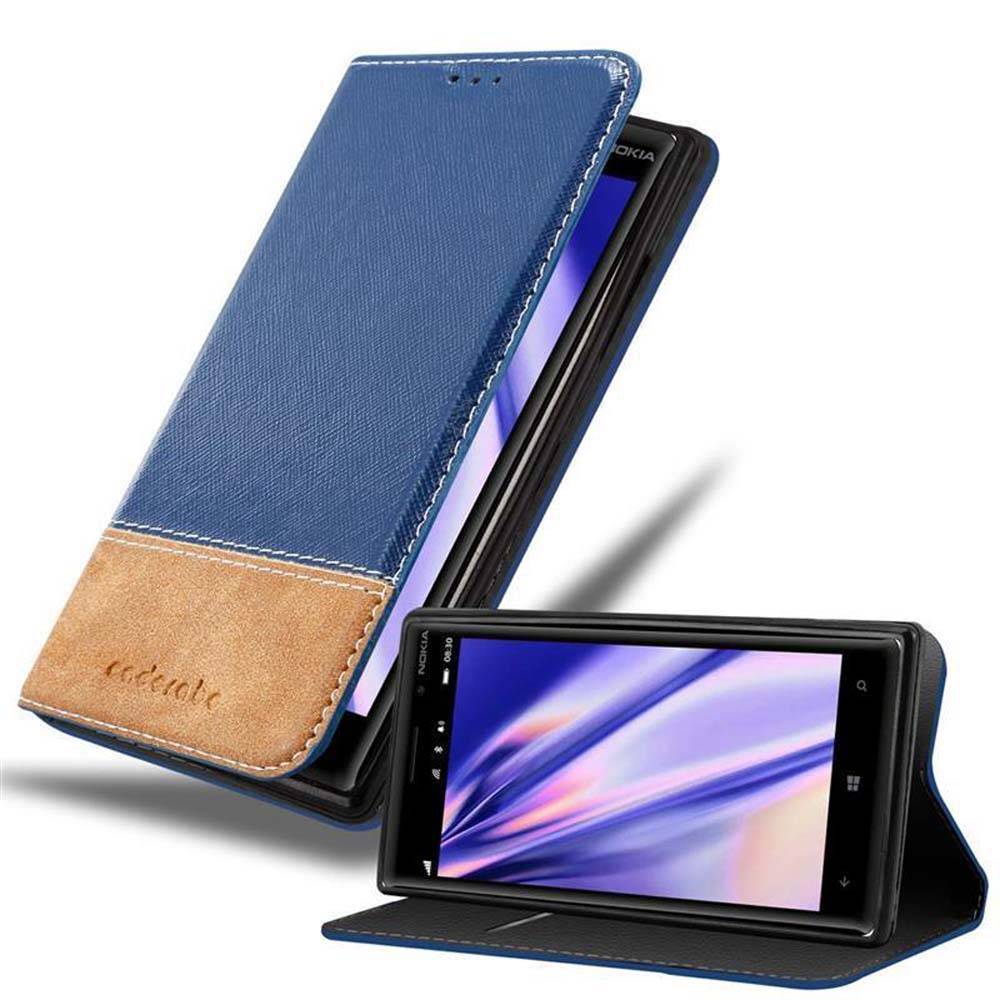 Cadorabo Hülle für Nokia Lumia 830 Schutzhülle in Blau SHandyhülle Book Case Etui Kunstleder