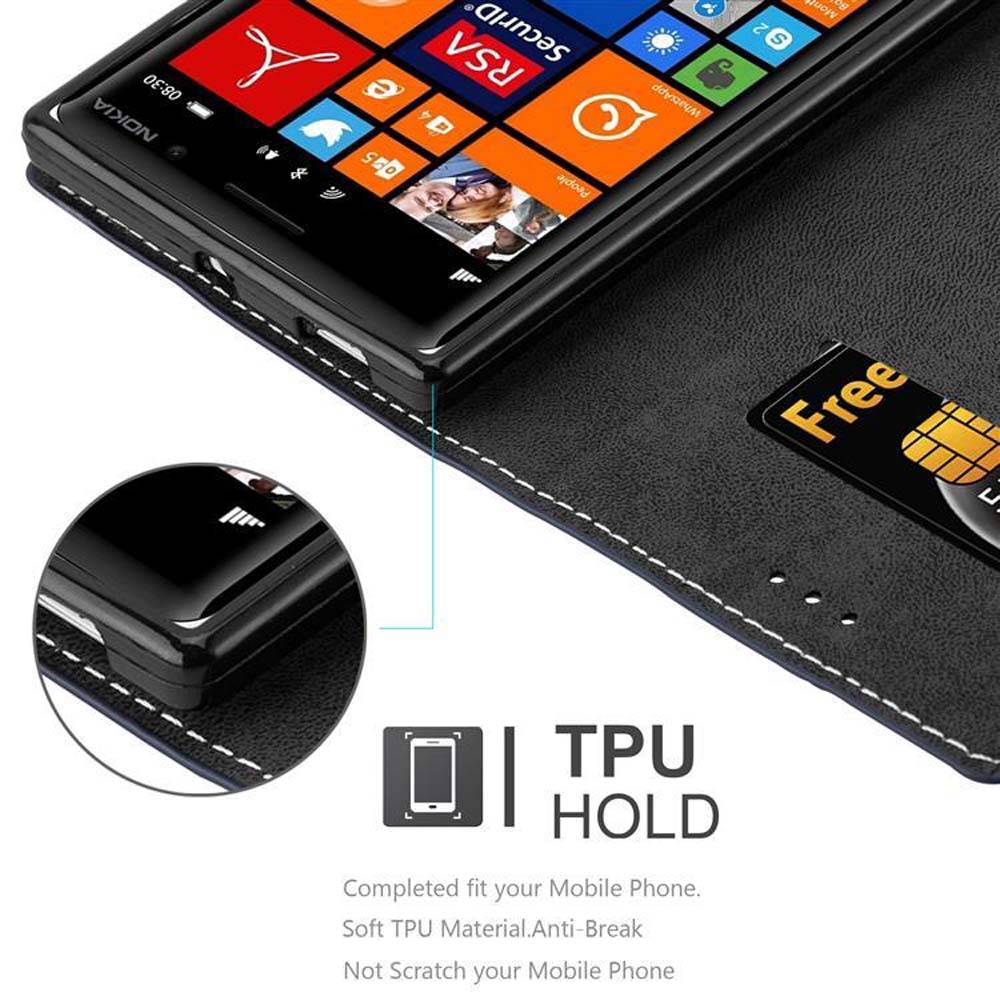 Cadorabo Hülle für Nokia Lumia 830 Schutzhülle in Blau SHandyhülle Book Case Etui Kunstleder