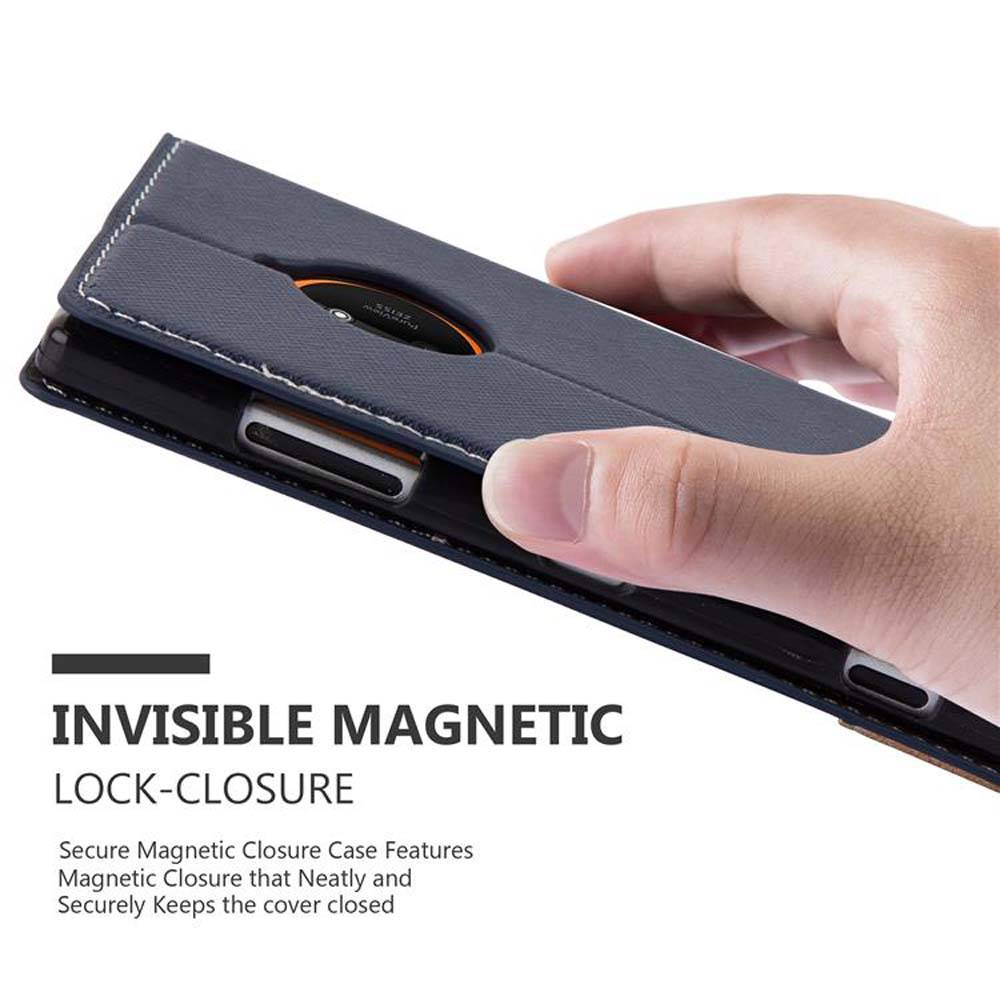 Cadorabo Hülle für Nokia Lumia 830 Schutzhülle in Blau SHandyhülle Book Case Etui Kunstleder