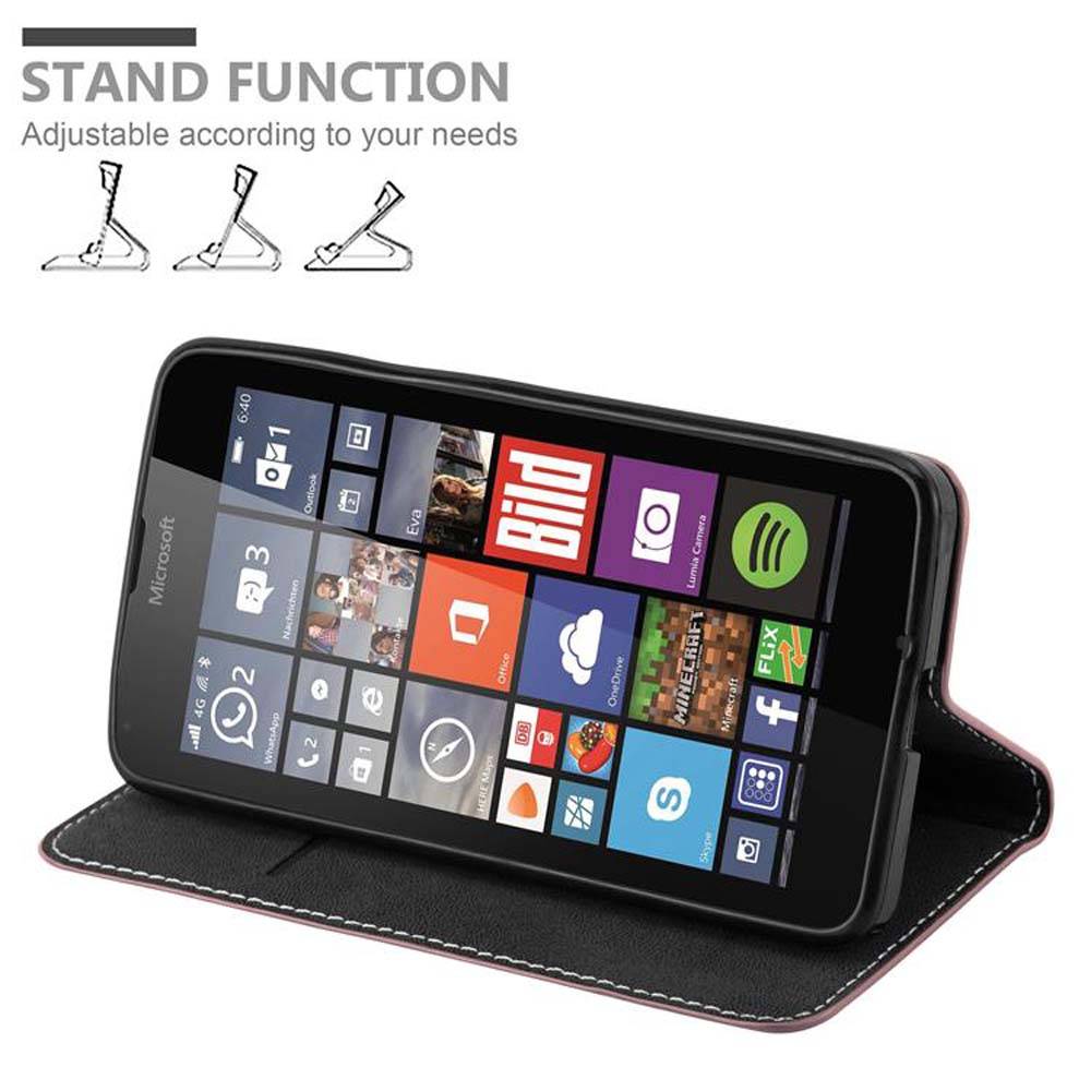 Cadorabo Hülle für Nokia Lumia 640 Schutzhülle in Rosa SHandyhülle Book Case Etui Kunstleder