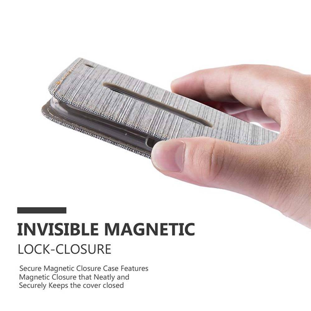 Cadorabo Hülle für Motorola MOTO X STYLE Schutzhülle in Grau Handy Hülle Etui Book Case Cover