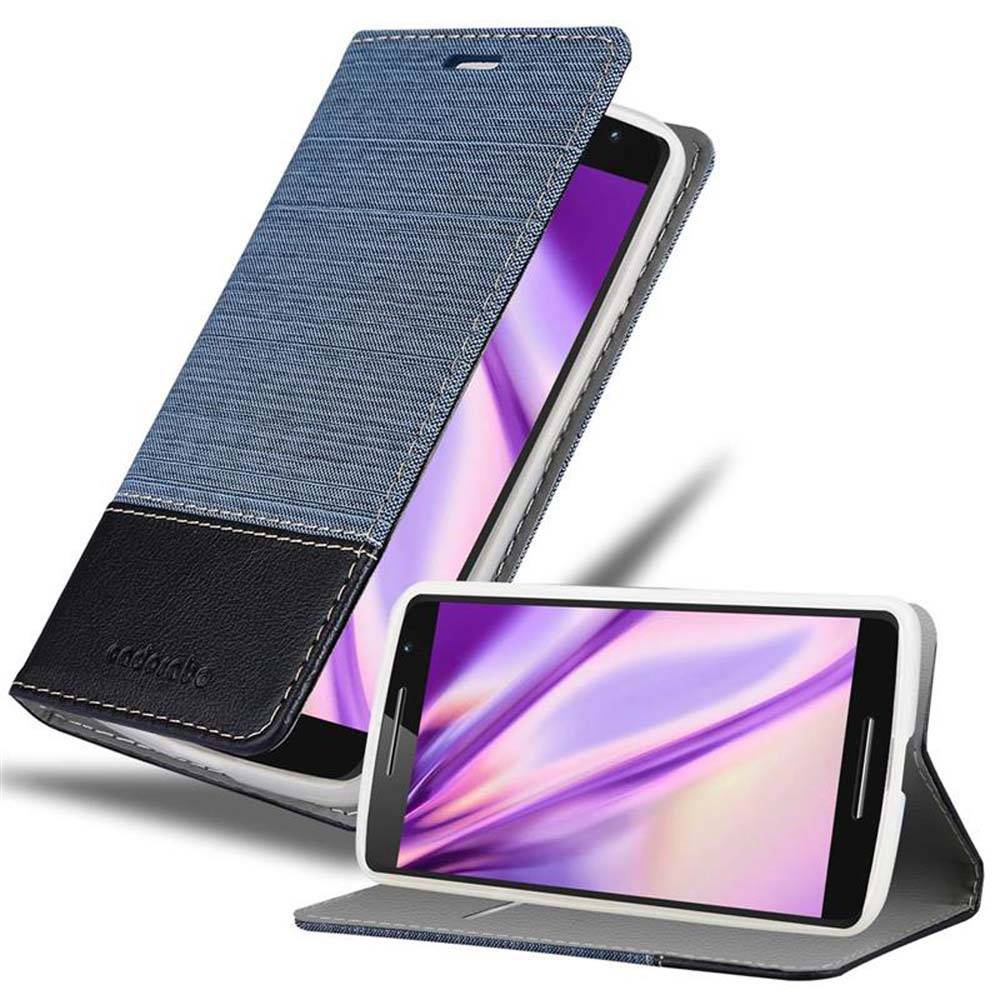 Cadorabo Hülle für Motorola MOTO X PLAY Schutzhülle in Blau Handy Hülle Etui Book Case Cover