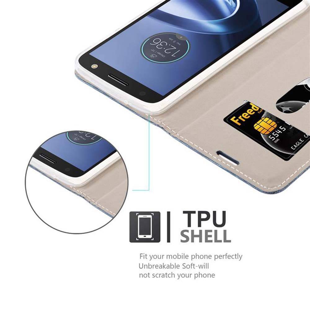 Cadorabo Hülle für Motorola MOTO Z FORCE Schutzhülle in Blau Handy Hülle Etui Book Case Cover