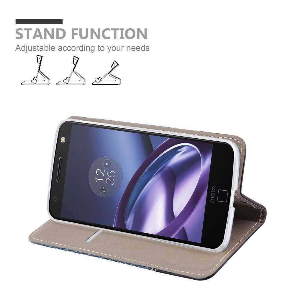 Cadorabo Hülle für Motorola MOTO Z Schutzhülle in Blau Handy Hülle Etui Book Case Cover