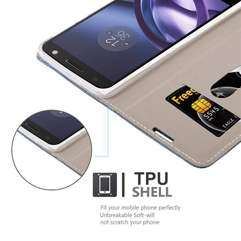 Cadorabo Hülle für Motorola MOTO Z Schutzhülle in Blau Handy Hülle Etui Book Case Cover
