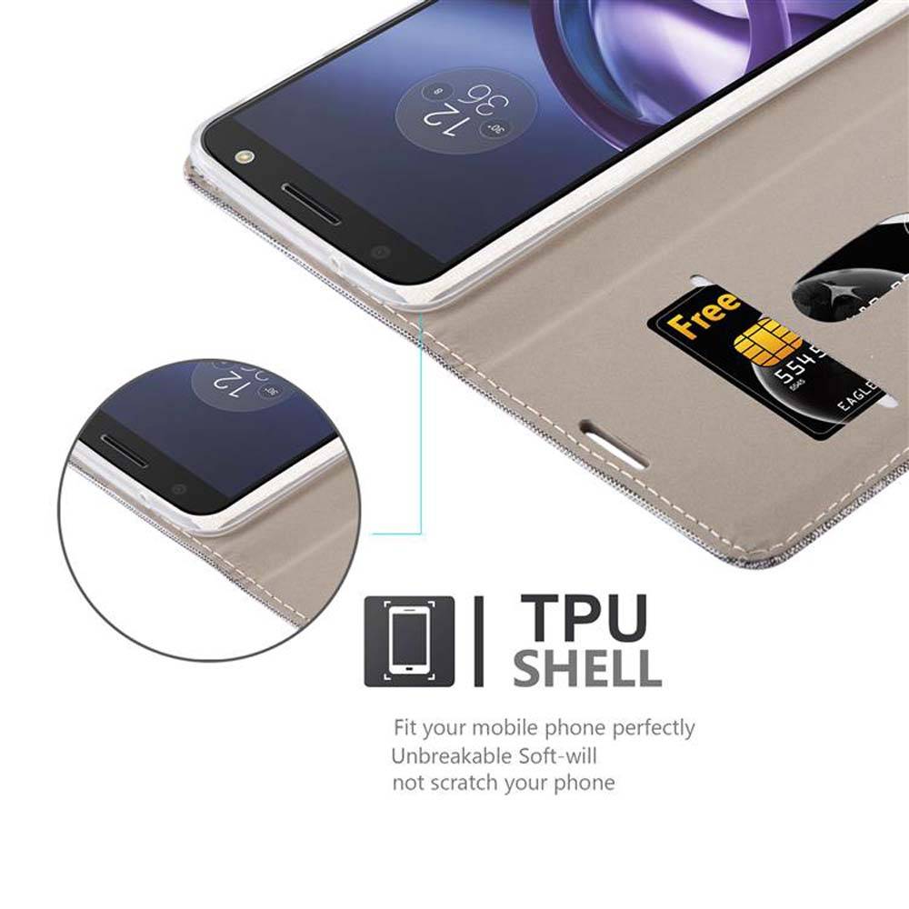 Cadorabo Hülle für Motorola MOTO Z Schutzhülle in Grau Handy Hülle Etui Book Case Cover