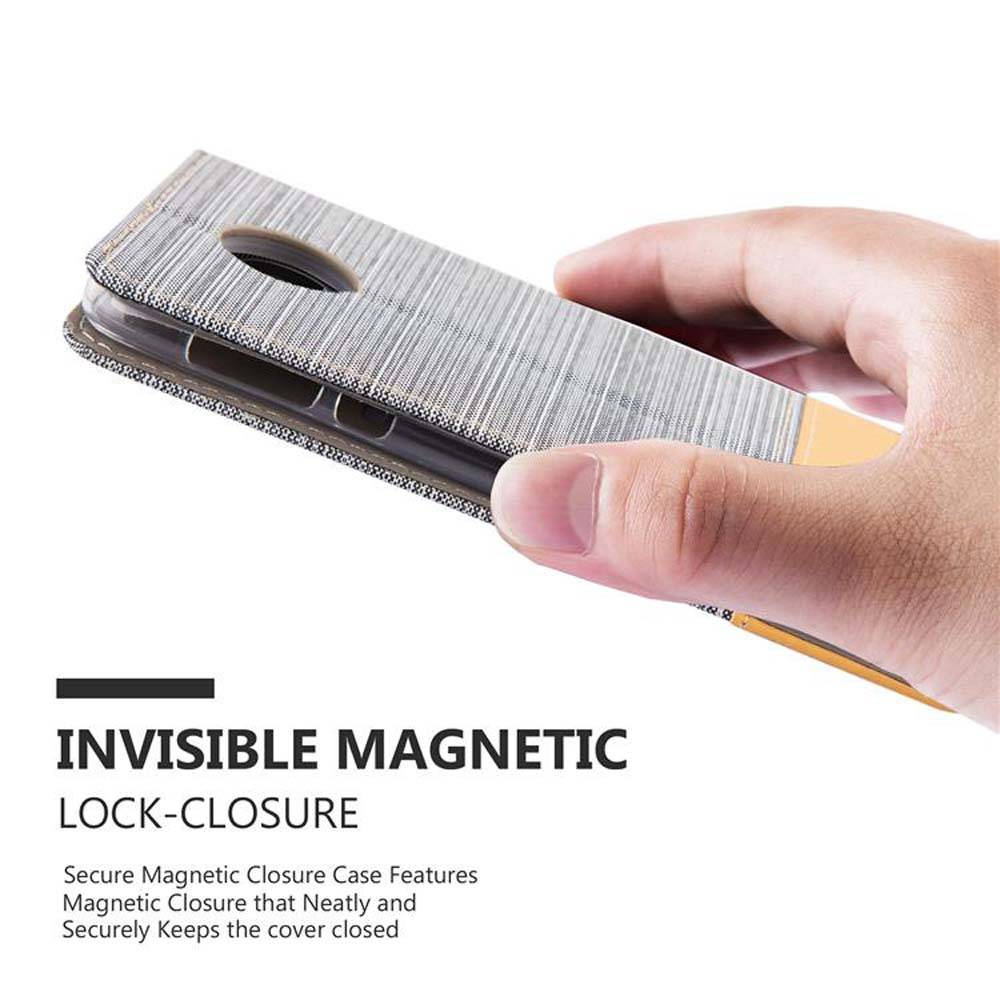 Cadorabo Hülle für Motorola MOTO Z Schutzhülle in Grau Handy Hülle Etui Book Case Cover