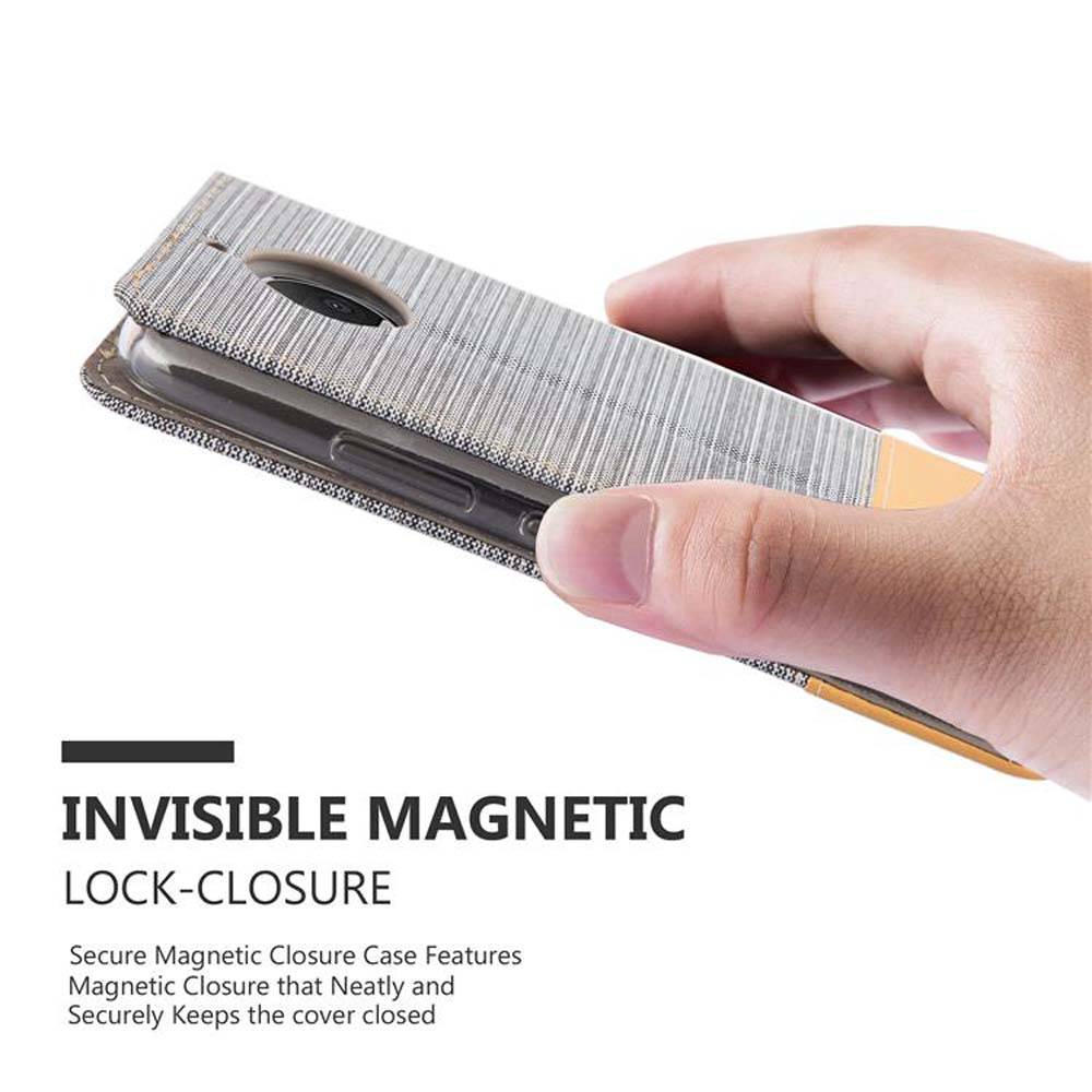 Cadorabo Hülle für Motorola MOTO G5S PLUS Schutzhülle in Grau Handy Hülle Etui Book Case Cover