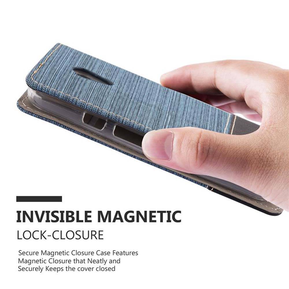 Cadorabo Hülle für Motorola MOTO G2 Schutzhülle in Blau Handy Hülle Etui Book Case Cover