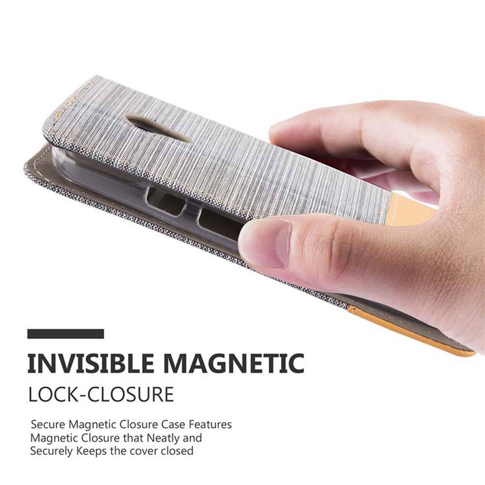 Cadorabo Hülle für Motorola MOTO G2 Schutzhülle in Grau Handy Hülle Etui Book Case Cover