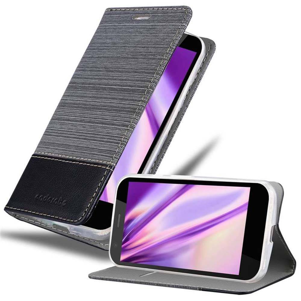 Cadorabo Hülle für Motorola MOTO G2 Schutzhülle in Grau Handy Hülle Etui Book Case Cover