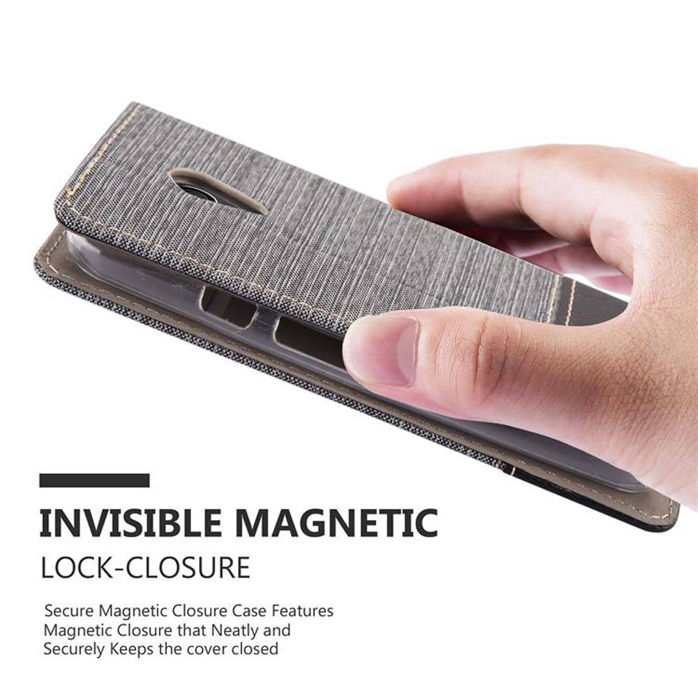 Cadorabo Hülle für Motorola MOTO G2 Schutzhülle in Grau Handy Hülle Etui Book Case Cover