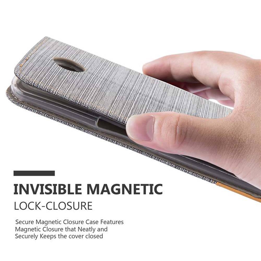 Cadorabo Hülle für Motorola Google NEXUS 6 Schutzhülle in Grau Handy Hülle Etui Book Case Cover